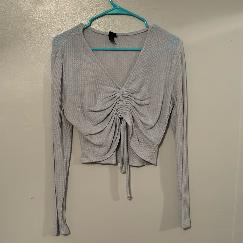 Long sleeve scrunch crop top